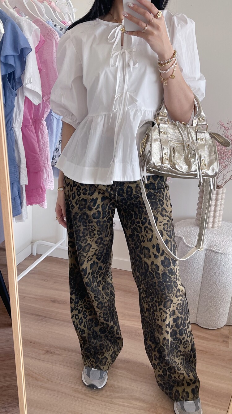 Himari Leopard Wide Leg Jeans