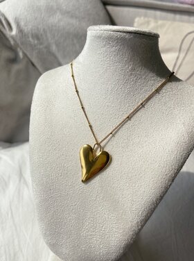 Gold Loving Heart Charm Necklace