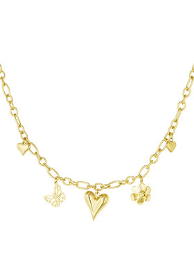 Gold Garden Of Love Charm Necklace