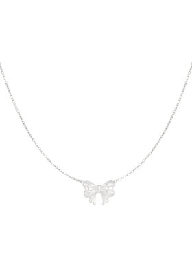 Silver Dainty Bow Necklace