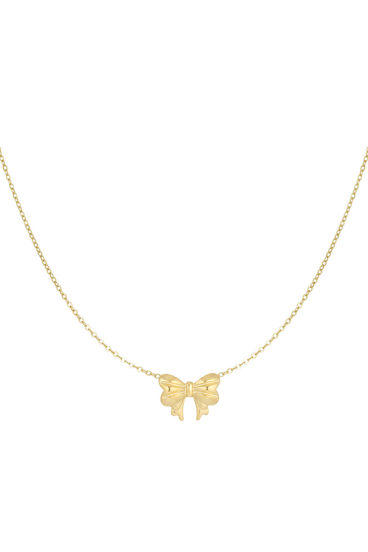 Gold Dainty Bow Necklace