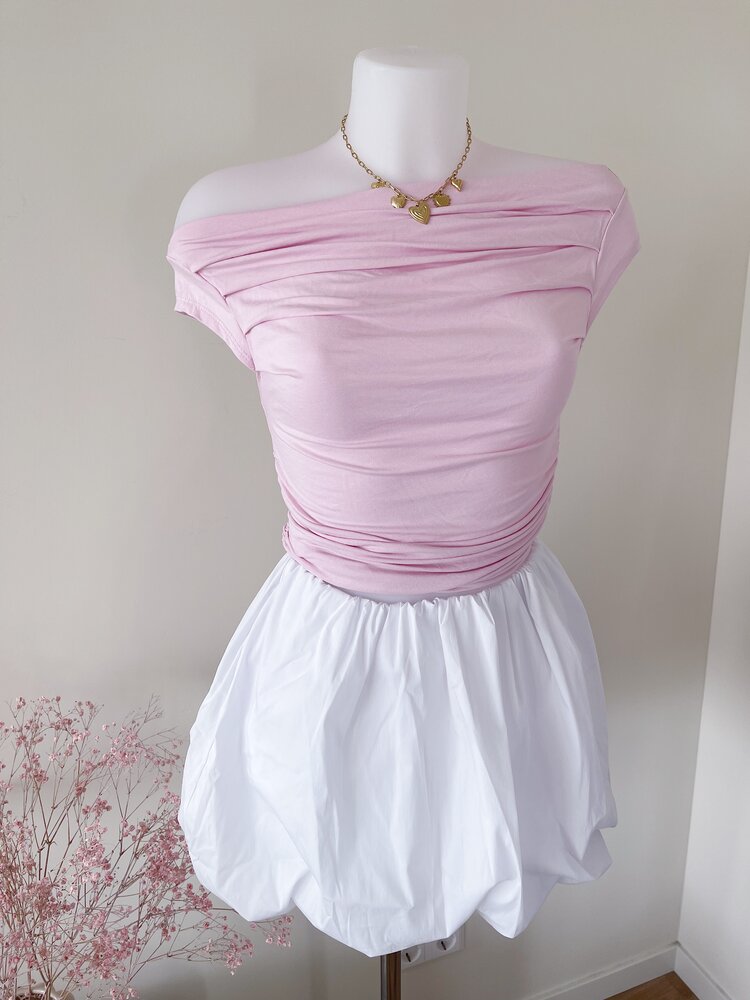 Estee Off Shoulder Top / Baby Pink