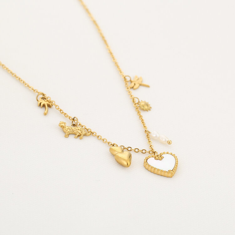 Gold Reimi Mixed Charms Necklace
