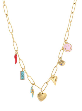 Gold Yoshi Mixed Charms Necklace