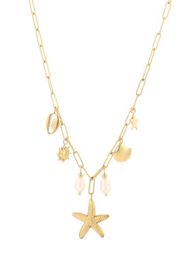 Gold Kaori Shell Mixed Charms Necklace