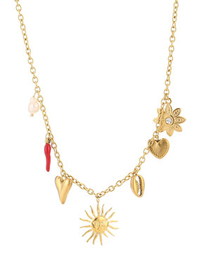 Gold Seraphim Mixed Charms Necklace