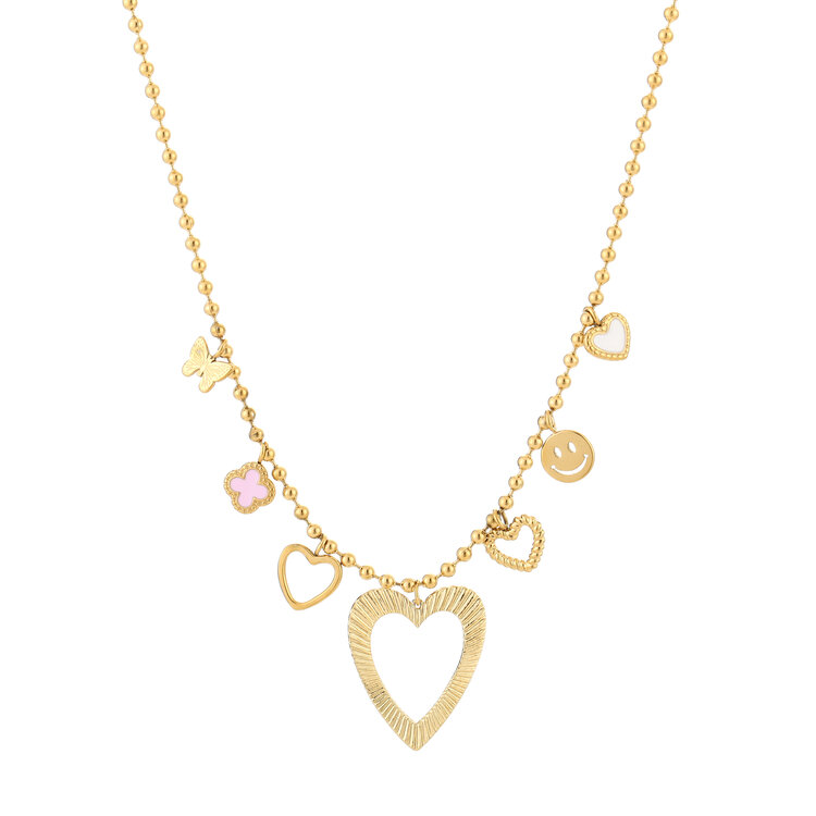 Gold Izumi Mixed Charms Necklace