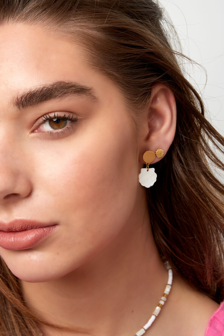 Silver Shell Stud Earrings