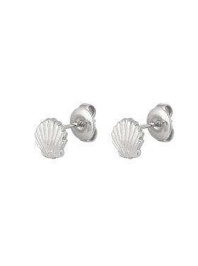 Silver Shell Stud Earrings