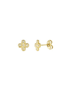 Gold Tiny Clover Stud Earrings