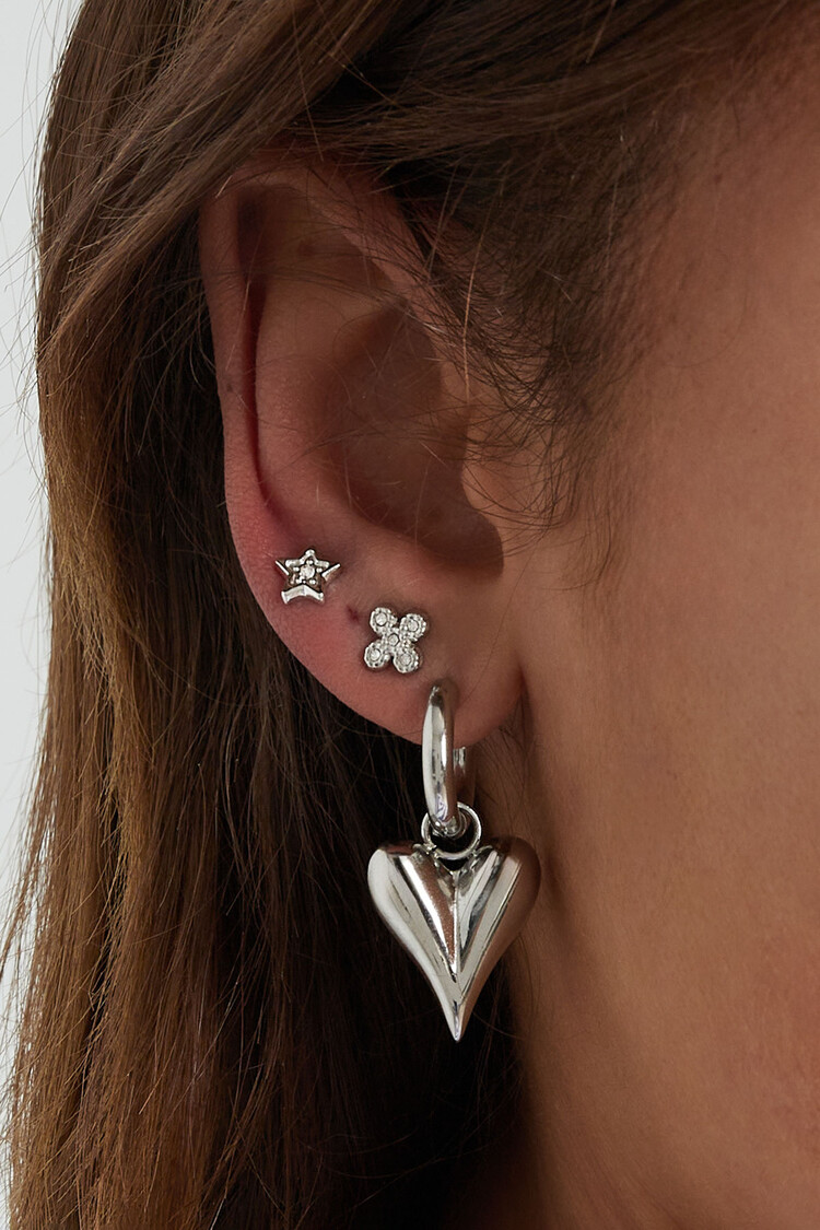 Silver Tiny Clover Stud Earrings