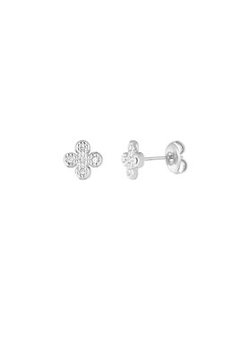 Silver Tiny Clover Stud Earrings