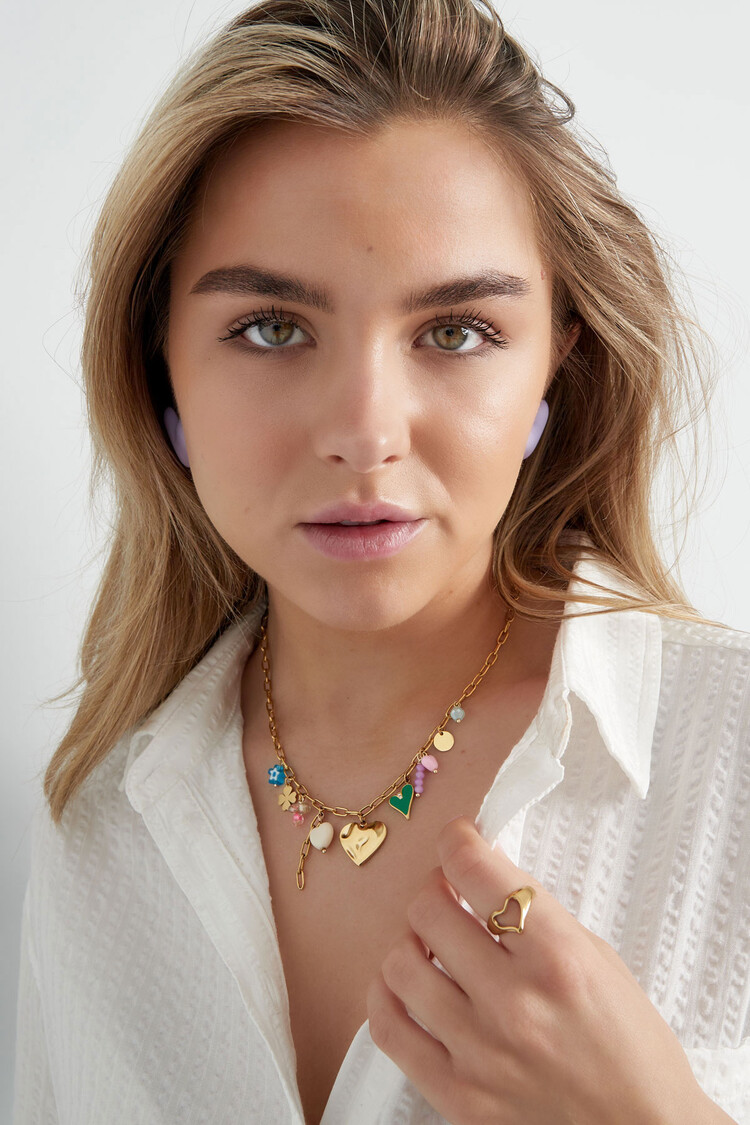 Gold Happy Mixed Charms Necklace