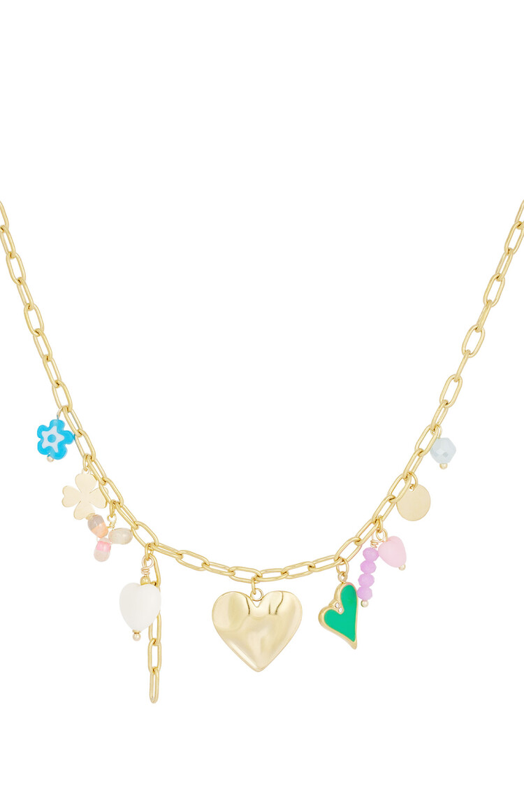 Gold Happy Mixed Charms Necklace