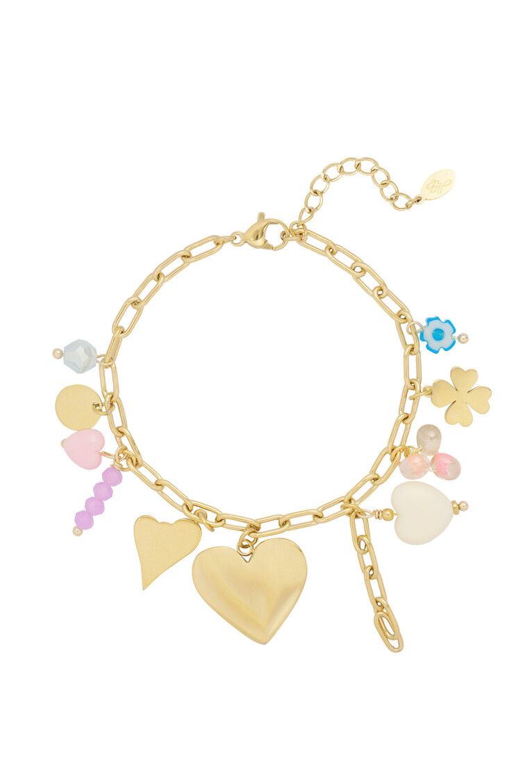 Gold Happy Mixed Charms Bracelet