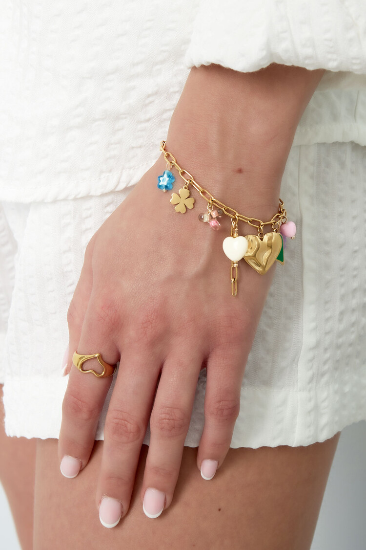 Gold Happy Mixed Charms Bracelet
