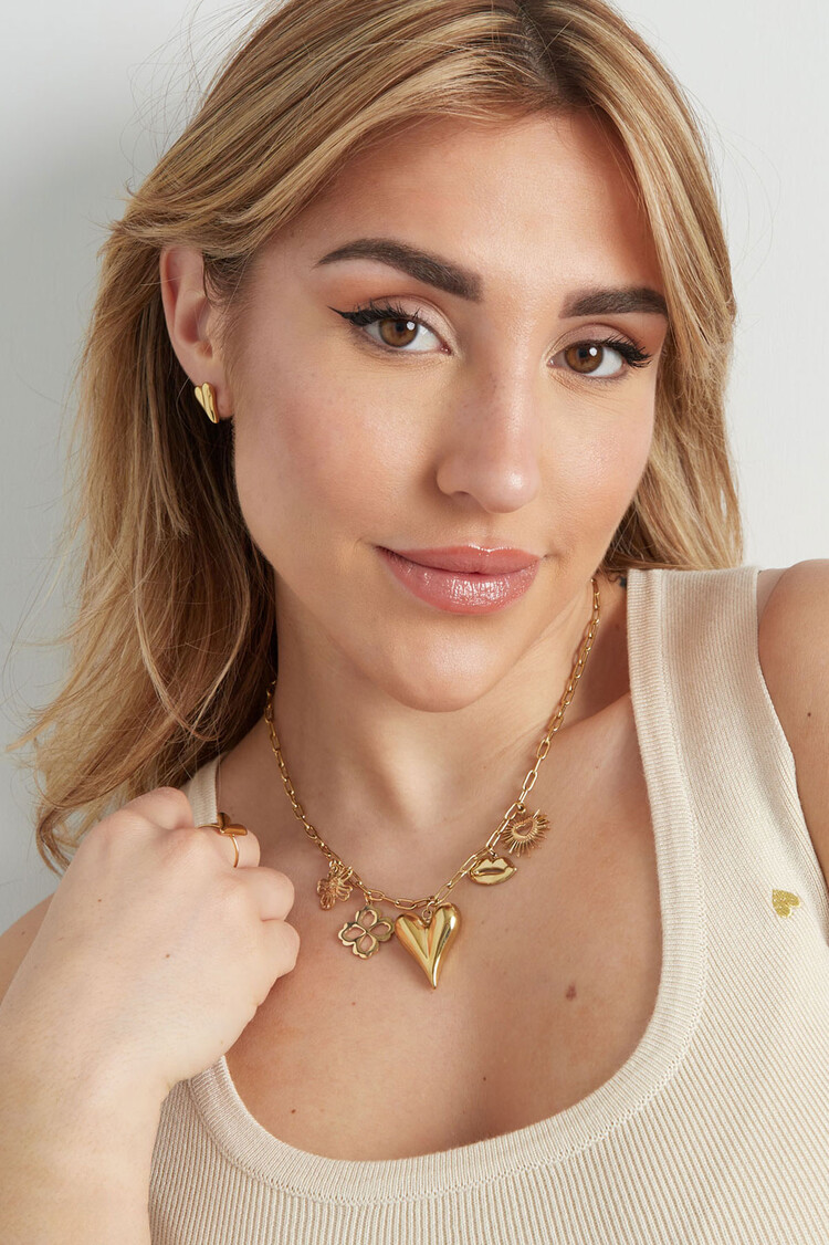 Gold Love Language Charm Necklace