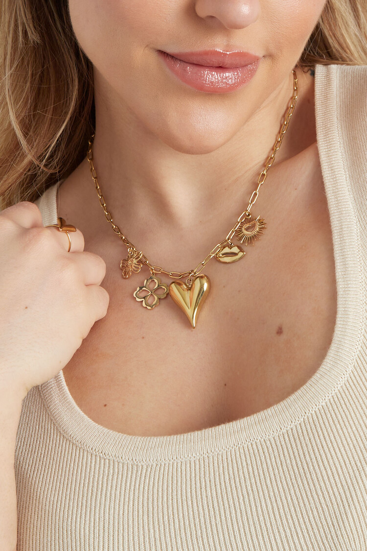 Gold Love Language Charm Necklace