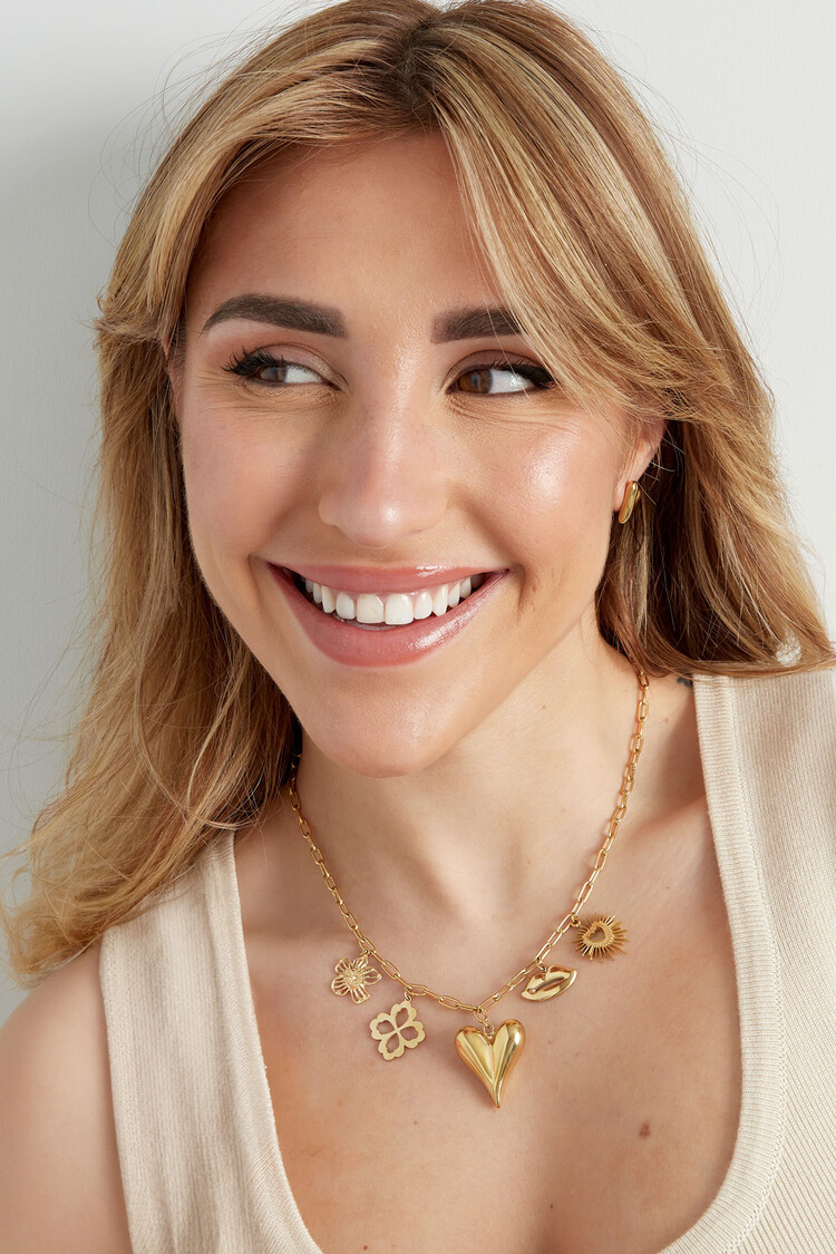 Gold Love Language Charm Necklace