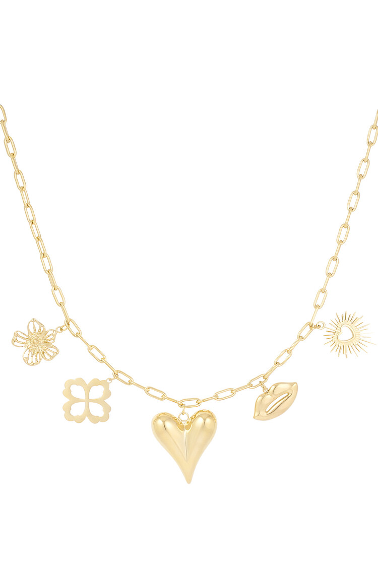 Gold Love Language Charm Necklace