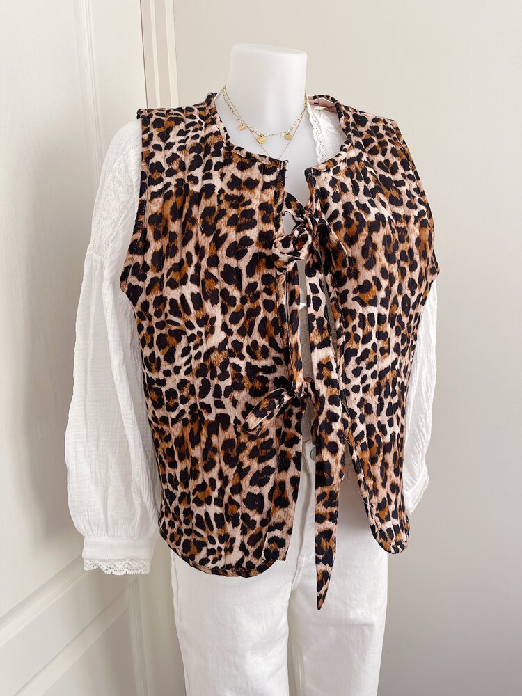 Imu Leopard Bow Waistcoat