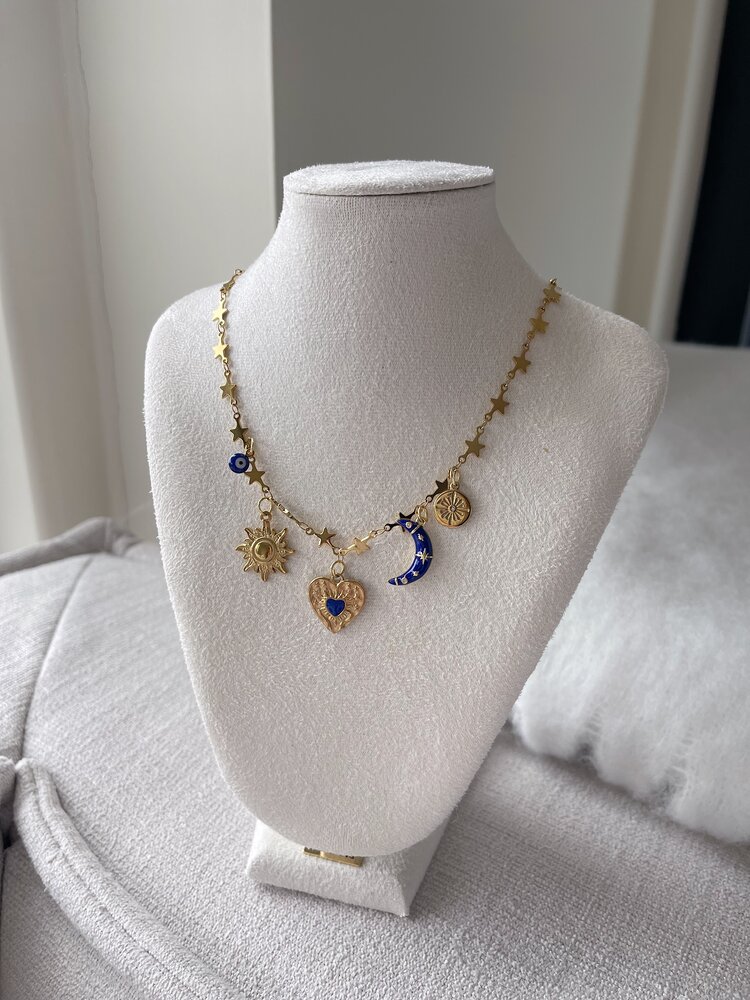 Gold 5 Mixed Charms Necklace / Type A1