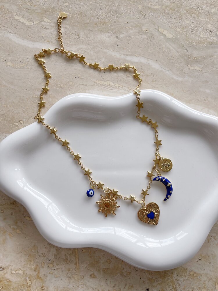 Gold 5 Mixed Charms Necklace / Type A1