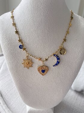 Gold 5 Mixed Charms Necklace / Type A1