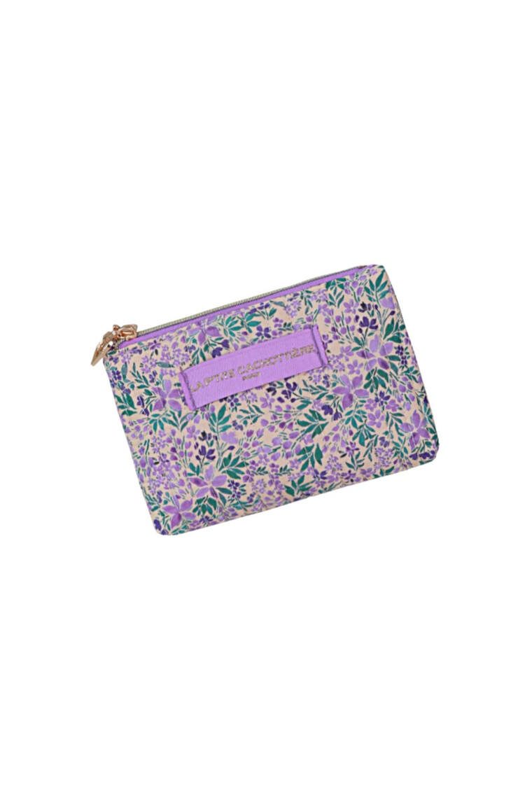 Ava Small Flower Wallet Pouch / Purple
