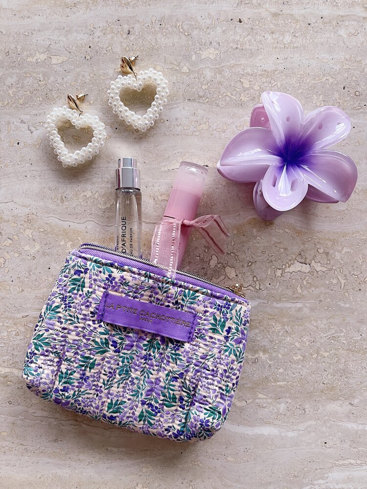 Ava Small Flower Wallet Pouch / Purple