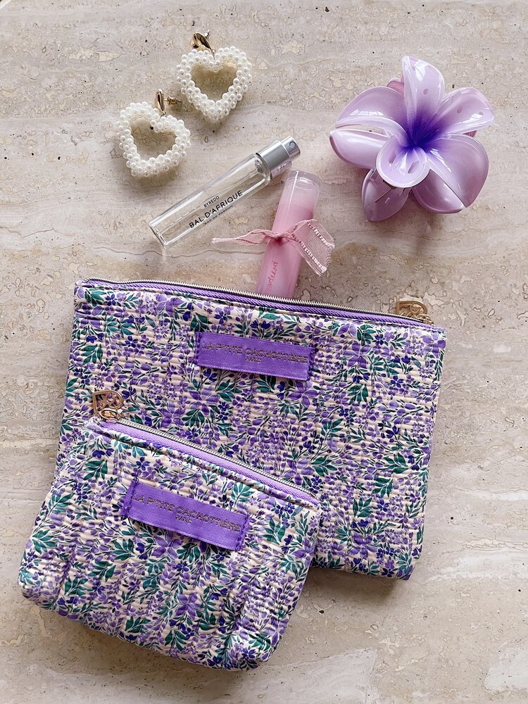 Lizzie Flower Pouch / Purple