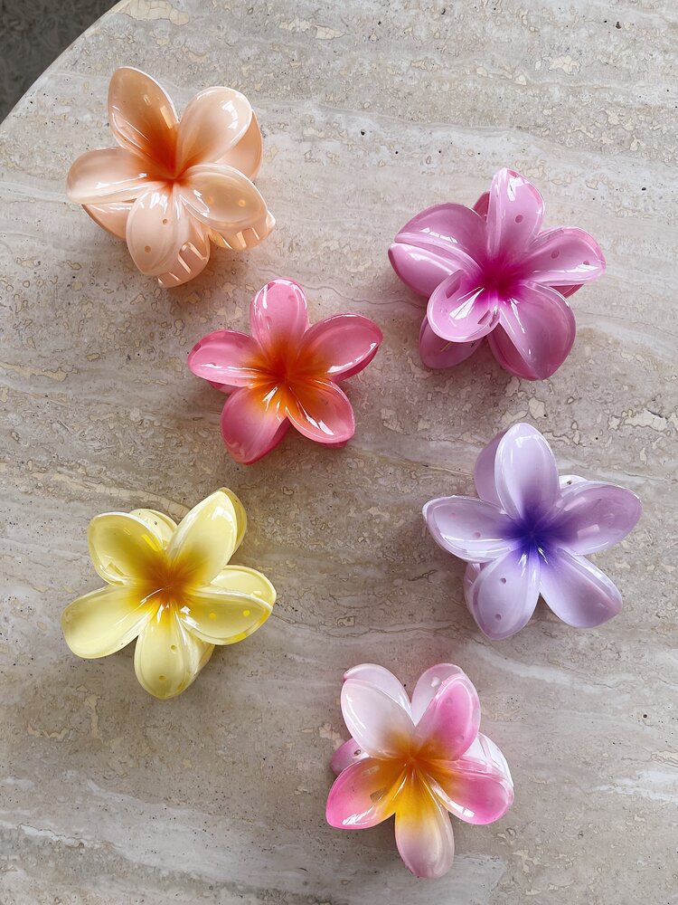 Kona Hawaii Flower Hair Claw / Purple