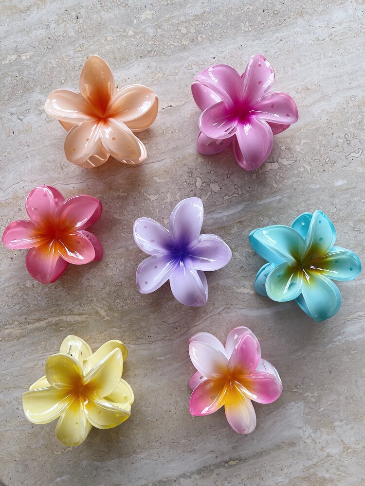 Kona Hawaii Flower Hair Claw / Peach