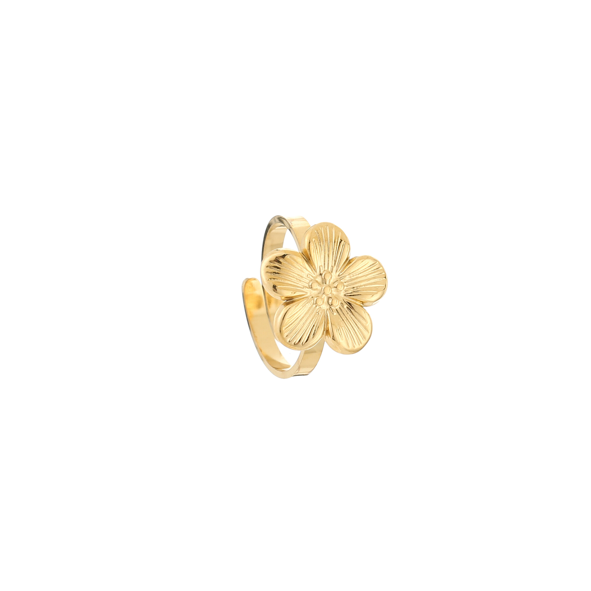 【Fiore】 URAGO X fi,ore Square keyring(数量限定)♥2C Gold Flower Power Ring - Hello My Love