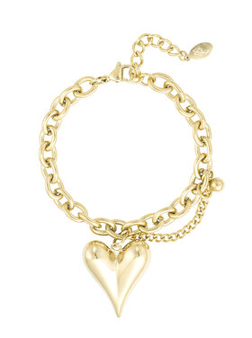 Gold Statement Heart Chain Bracelet