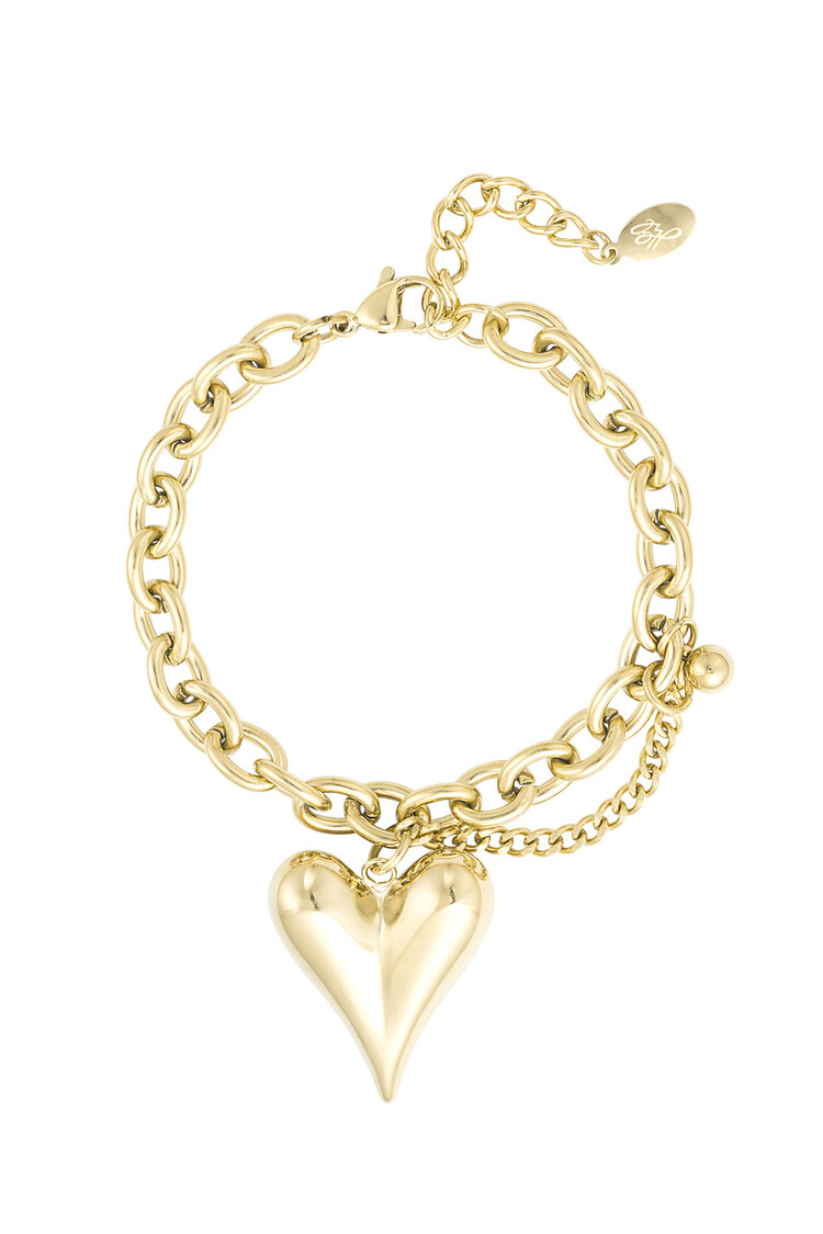 Gold Statement Heart Chain Bracelet