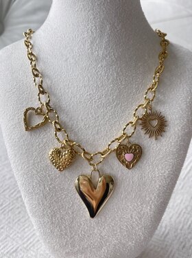 Gold 5 Mixed Charms Necklace / Type A2
