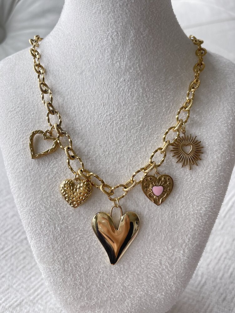 Gold 5 Mixed Charms Necklace / Type A2