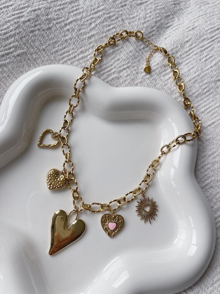 Gold 5 Mixed Charms Necklace / Type A2