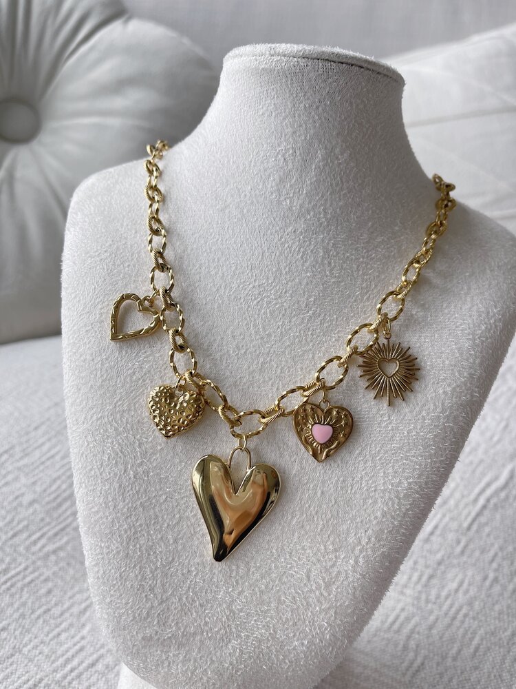 Gold 5 Mixed Charms Necklace / Type A2