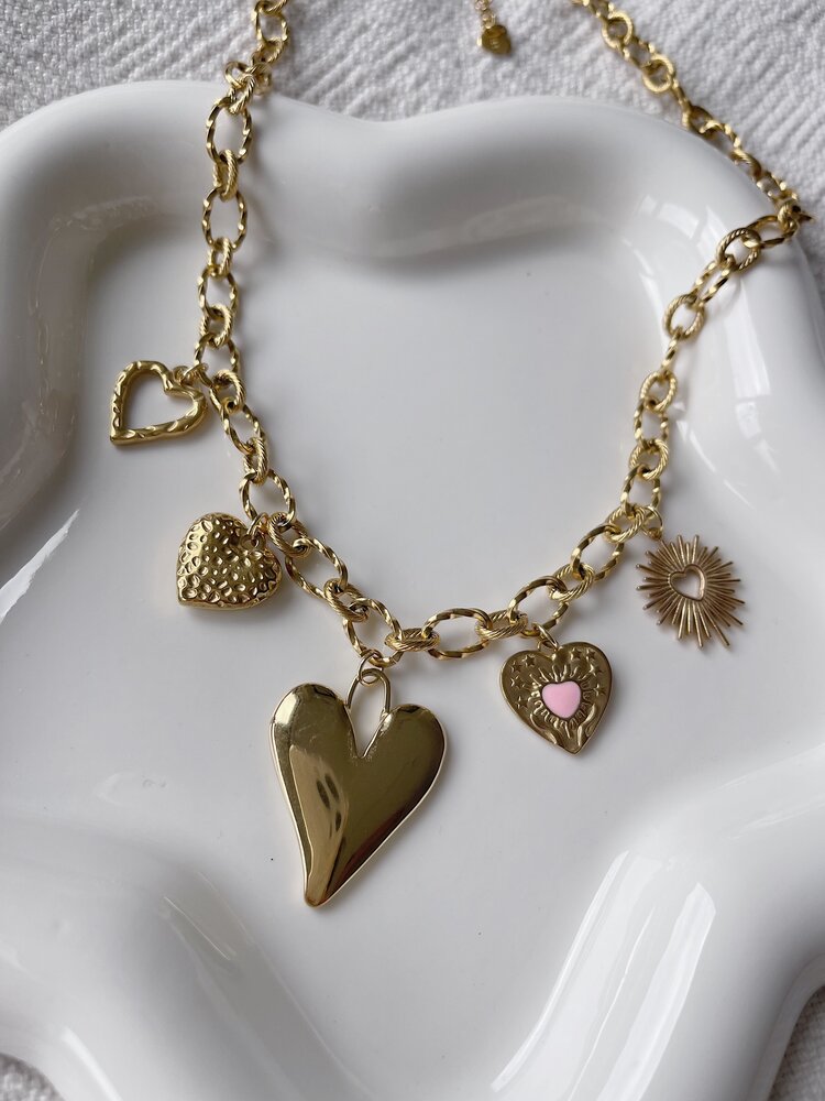 Gold 5 Mixed Charms Necklace / Type A2