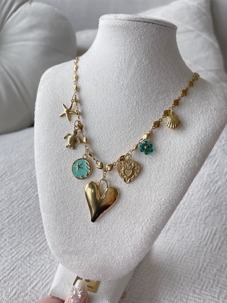 Gold 7 Mixed Charms Necklace / Type A4