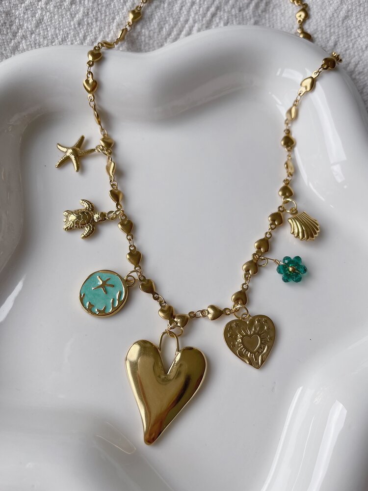 Gold 7 Mixed Charms Necklace / Type A4