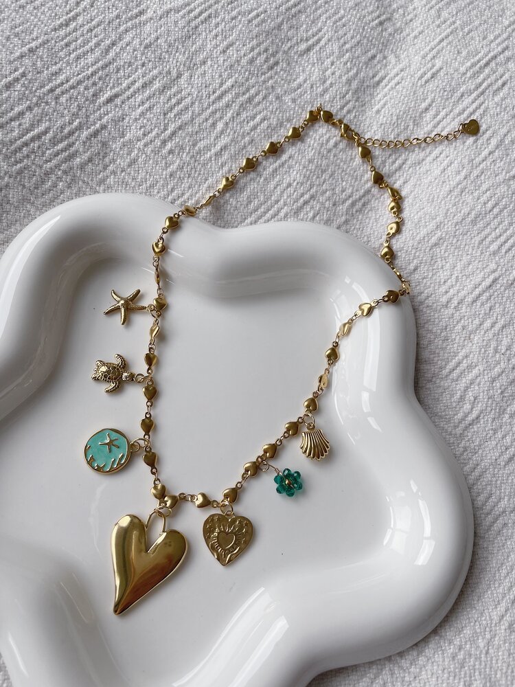 Gold 7 Mixed Charms Necklace / Type A4