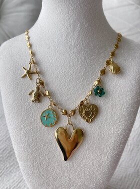 Gold 7 Mixed Charms Necklace / Type A4