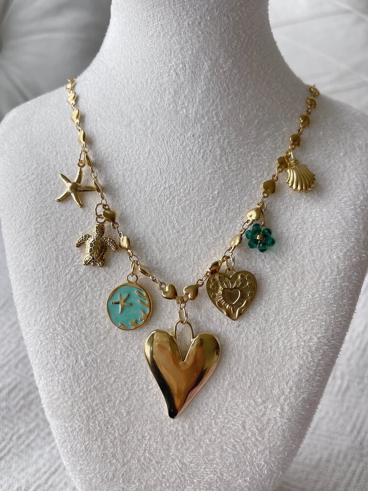 Gold 7 Mixed Charms Necklace / Type A4