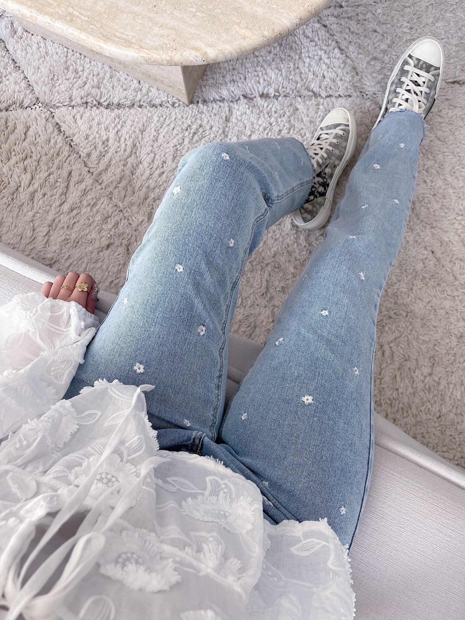 Retro Bloom Embroidered Jean