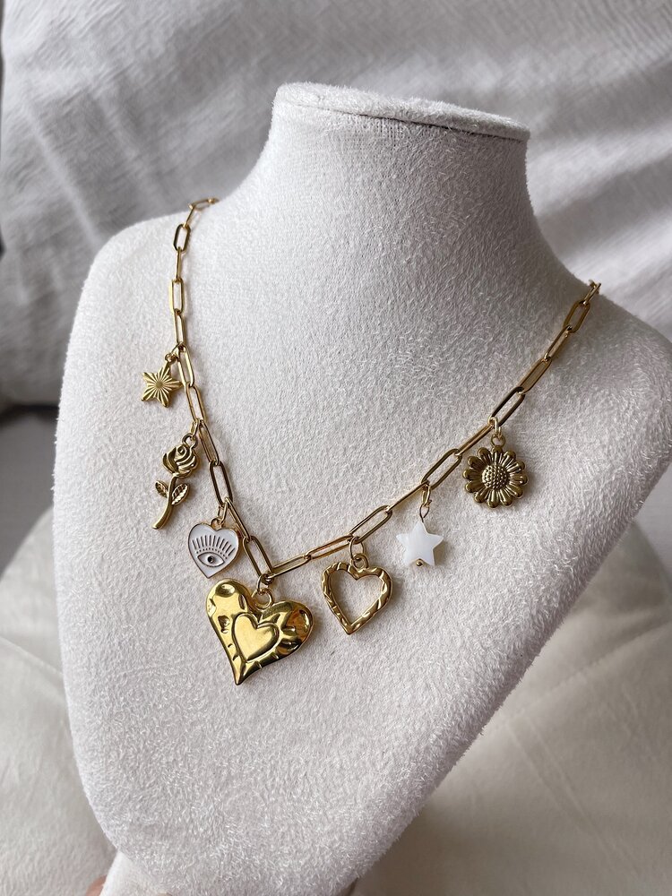 Gold 7 Mixed Charms Necklace / Type A6