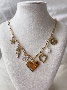 Gold 7 Mixed Charms Necklace / Type A6