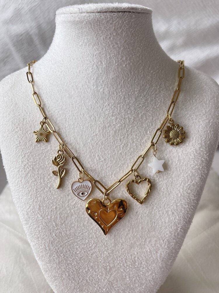 Gold 7 Mixed Charms Necklace / Type A6